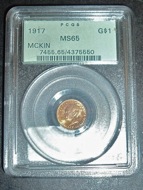 1917 McKinley $1 Gold